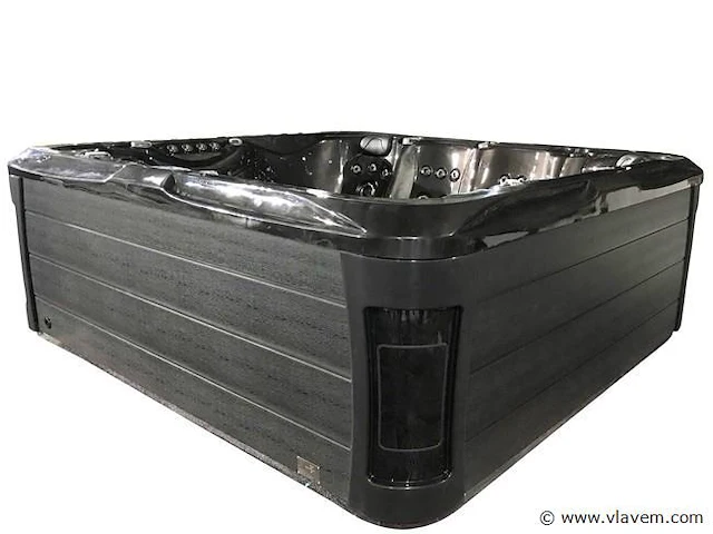 6 persoons outdoor spa met waterjets 230x230cm - bruin / zwarte zijkant incl. wifi - afbeelding 22 van  22
