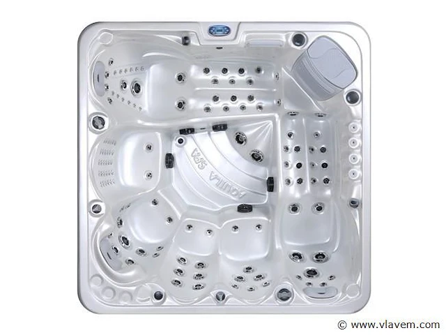 6 persoons outdoor spa met waterjets 230x230cm - wit / zwarte zijkant incl. wifi - afbeelding 9 van  17