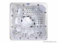 6 persoons outdoor spa met waterjets 230x230cm - wit / zwarte zijkant incl. wifi - afbeelding 9 van  17