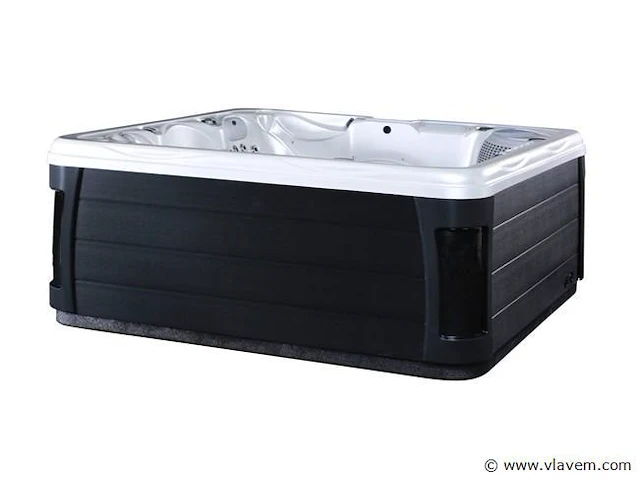 6 persoons outdoor spa met waterjets 230x230cm - wit / zwarte zijkant incl. wifi - afbeelding 1 van  17