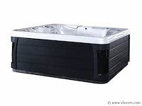 6 persoons outdoor spa met waterjets 230x230cm - wit / zwarte zijkant incl. wifi - afbeelding 1 van  17