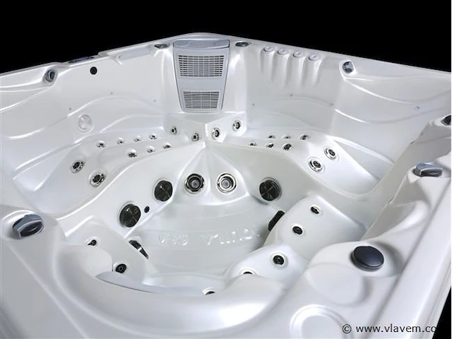 6 persoons outdoor spa met waterjets 230x230cm - wit / zwarte zijkant incl. wifi - afbeelding 13 van  17