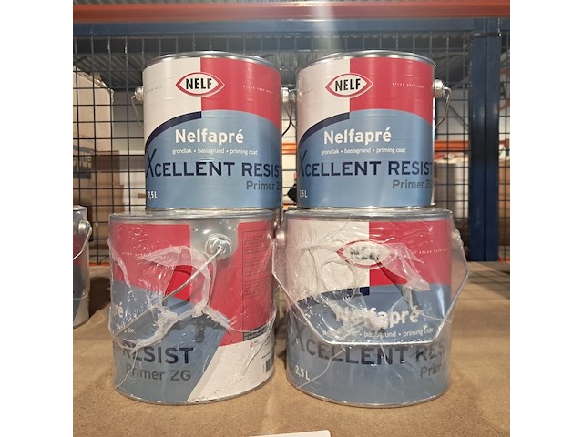 6 x 2,5 liter grondverf primer zg, nelf, nelfapré, wit - afbeelding 1 van  2