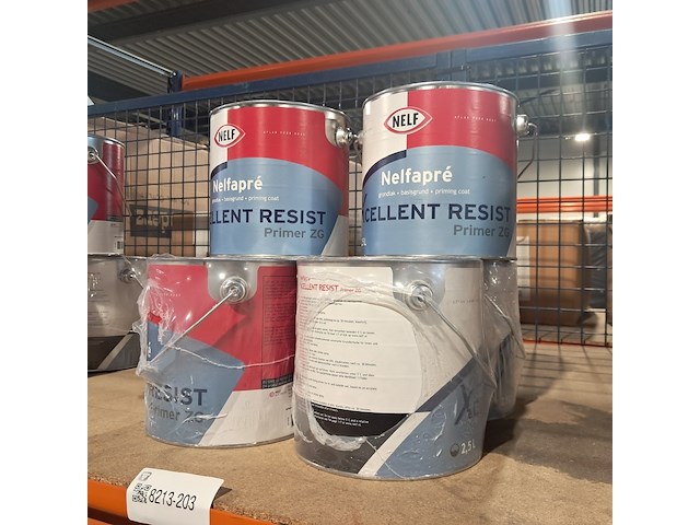 6 x 2,5 liter grondverf primer zg, nelf, nelfapré, wit - afbeelding 1 van  2