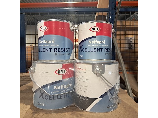 6 x 2,5 liter grondverf primer zg, nelf, nelfapré, wit - afbeelding 1 van  2