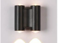 6 x bidirectioneel led wandlamp – 4w – 3500k – ip54 – zwart – sw-47-2 - afbeelding 1 van  3
