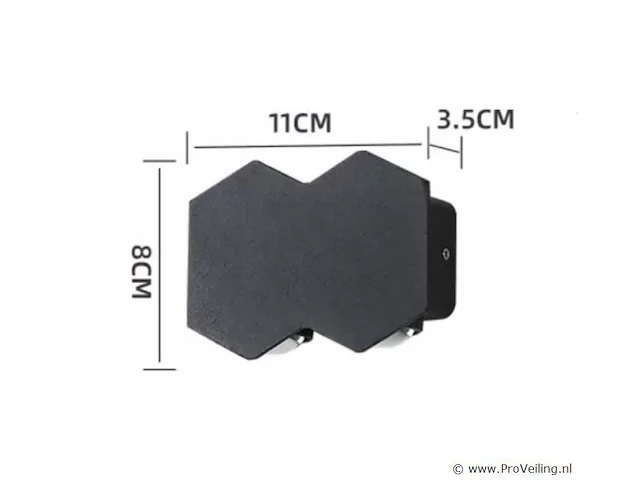 6 x bidirectionele led wandlamp – 4w – 3500k – ip54 – zwart – sw-51-2 - afbeelding 3 van  4