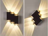 6 x bidirectionele led wandlamp – 6w – 3500k – ip54 – zwart – sw-45-3 - afbeelding 2 van  3