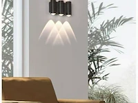 6 x bidirectionele led wandlamp – 6w – 3500k – ip54 – zwart – sw-47-3 - afbeelding 2 van  3