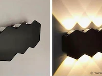 6 x bidirectionele led wandlamp – 6w – 3500k – ip54 – zwart – sw-51-3 - afbeelding 2 van  5