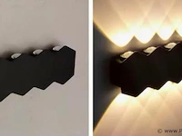 6 x bidirectionele led wandlamp – 8w – 3500k – ip54 – zwart – sw-51-4 - afbeelding 2 van  5