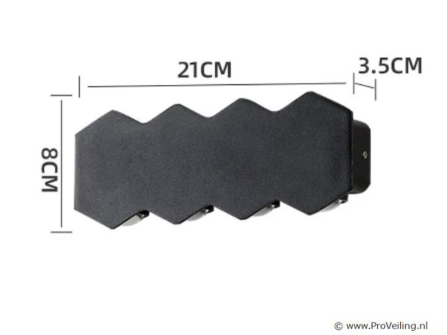 6 x bidirectionele led wandlamp – 8w – 3500k – ip54 – zwart – sw-51-4 - afbeelding 3 van  5