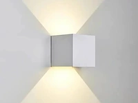6 x cube wit bidirectionele led wandlamp – 2x5w – 3500k neutraal wit – ip54 (sw-2312-2) - afbeelding 2 van  5