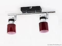 6 x dubbele plafondspot – hl7152 – g9 – 2 x 40w max – rood - afbeelding 2 van  3