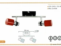 6 x dubbele plafondspot – hl7152 – g9 – 2 x 40w max – rood - afbeelding 3 van  3
