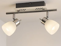 6 x led plafondlamp – 2 spots – hl7192l – 2 x 4w max – 4000k – neutraal wit – zilver - afbeelding 2 van  4