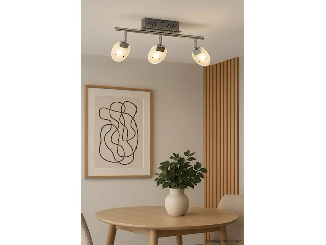 6 x led plafondlamp – 3 spots – hl7163l – 5w – 4000k – neutraal wit – zilver - afbeelding 1 van  4