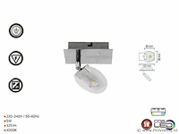 6 x led plafondspot – hl7161l – 5w – 4000k – neutraal wit – zilver - afbeelding 3 van  4