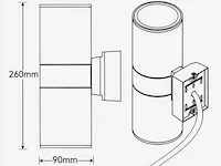 6 x led wandlamp - bidirectioneel - cylinder (sw-2302-2e) - e27 - afbeelding 2 van  4