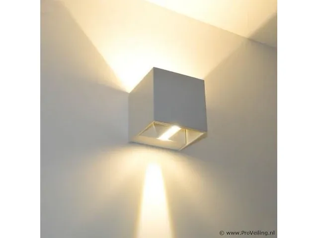 6 x led wandlamp - bidirectioneel - kubus (sw-2312-2) - 10w (wit) - afbeelding 2 van  5