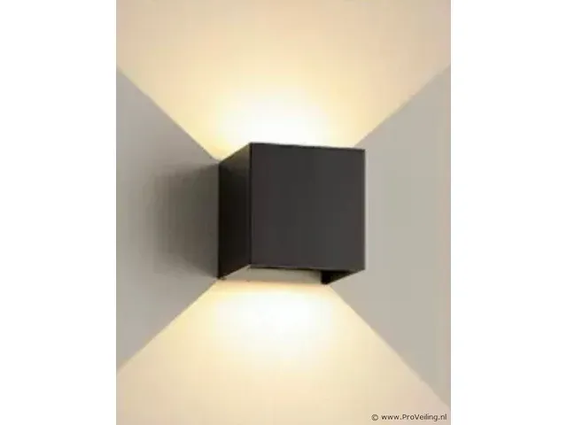6 x led wandlamp - bidirectioneel - kubus (sw-2312-2) - 10w (zwart) - afbeelding 2 van  4