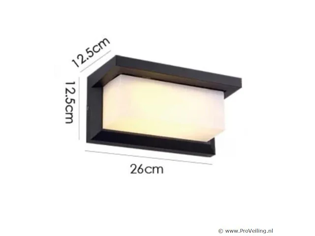 6 x led wandlamp 12w – 3500k neutraal wit – zwart – ip54 (saw-02) - afbeelding 4 van  4