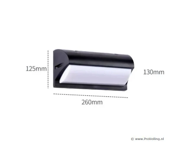 6 x led wandlamp 12w – 3500k neutraal wit – zwart – ip54 (saw-05) - afbeelding 3 van  4