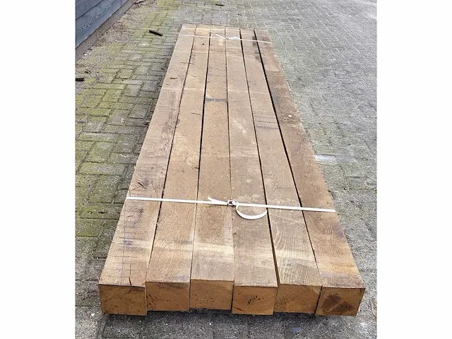 6 x rustieke eiken palen 120 x 120mm lengte 300 cm - afbeelding 2 van  4