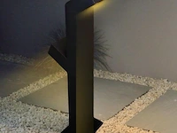6 x tuinlamp – 2 x 10w led – 60 cm – 3500k warm wit – 1000 lm – ip54 waterdicht – zwart (sla-57) - afbeelding 4 van  5