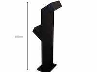 6 x tuinlamp – 2 x 10w led – 60 cm – 3500k warm wit – 1000 lm – ip54 waterdicht – zwart (sla-57) - afbeelding 3 van  5
