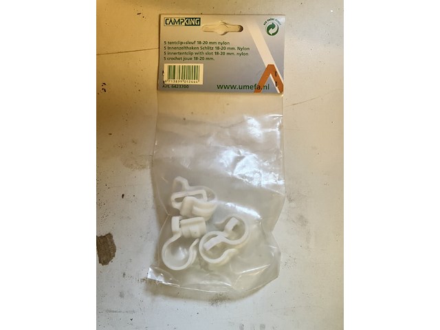 6 x zakje met 5 tentclips met sleuf - afbeelding 1 van  7