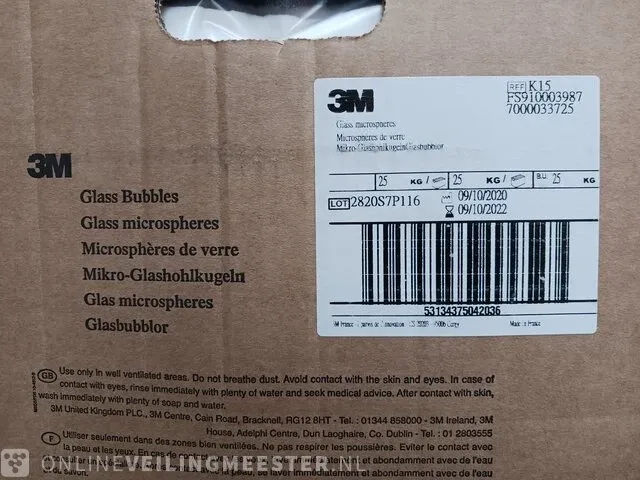 6 zak a 25 kilo glass bubbles / microsferen 3m - afbeelding 3 van  3
