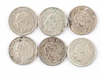 6 zilveren munten koningin wilhelmina , 1934