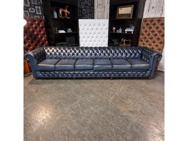 6-zits bank chesterfield, brighton, blauw - afbeelding 2 van  6