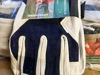 60 x tuinhandschoen maat 10 met leer en stof super mooie - afbeelding 2 van  9