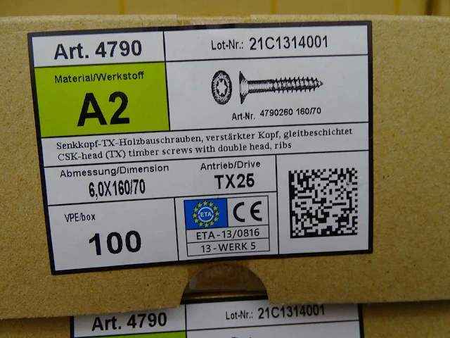 6.0x160/70 - rvs schroef (63x) - afbeelding 2 van  3