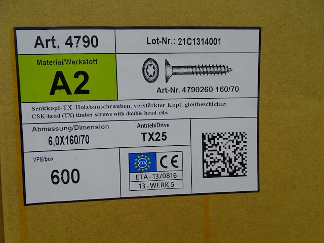 6.0x160/70 - rvs schroef (63x) - afbeelding 3 van  3