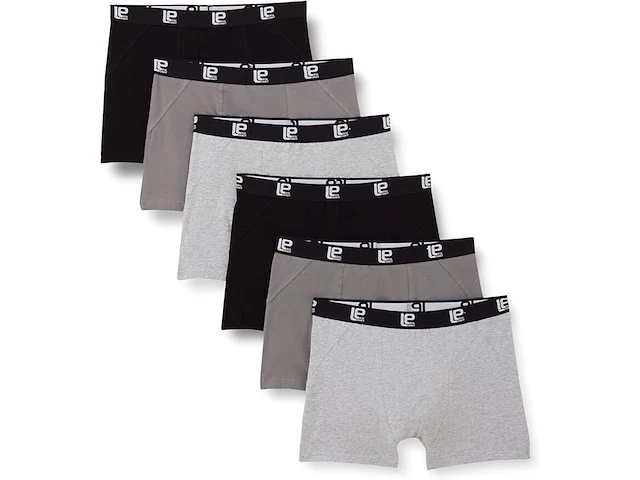 6x 6-pak heren boxershorts maat l antraciet/zwart/lichtgrijs lower east - afbeelding 1 van  3