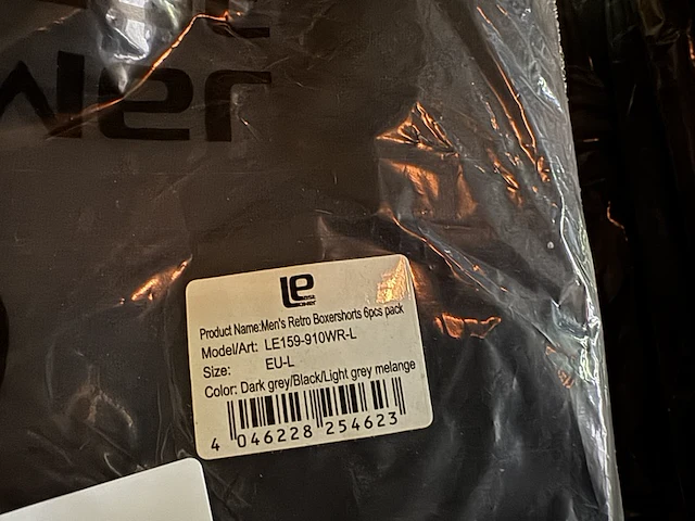 6x 6-pak heren boxershorts maat l antraciet/zwart/lichtgrijs lower east - afbeelding 3 van  3
