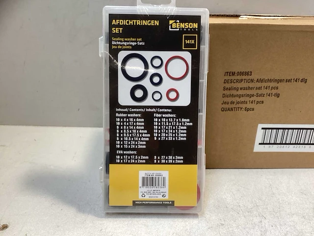 (6x) afdichtringenset - 141-delig - bensontools - afbeelding 3 van  5