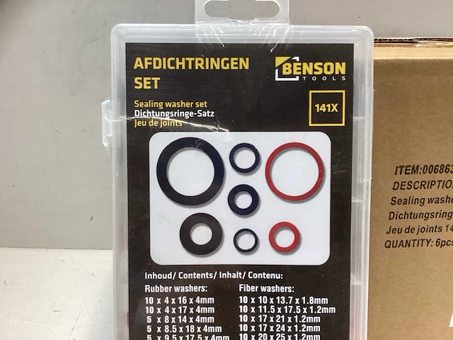 (6x) afdichtringenset - 141-delig - bensontools - afbeelding 5 van  5