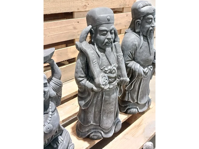 6x beeld, boeddha/monnik, zwart/antra - afbeelding 2 van  14