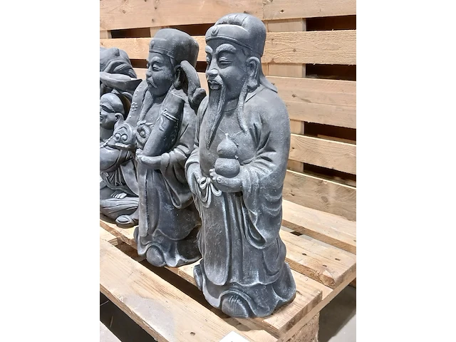 6x beeld, boeddha/monnik, zwart/antra - afbeelding 4 van  14