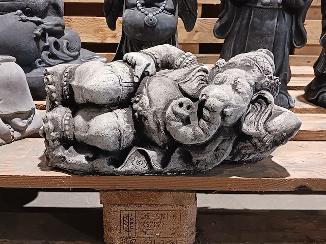 6x beeld, boeddha/monnik, zwart/antra - afbeelding 5 van  14