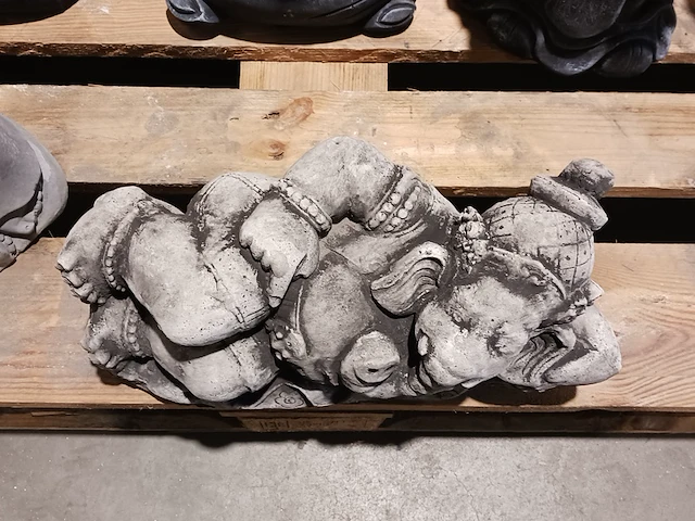 6x beeld, boeddha/monnik, zwart/antra - afbeelding 6 van  14