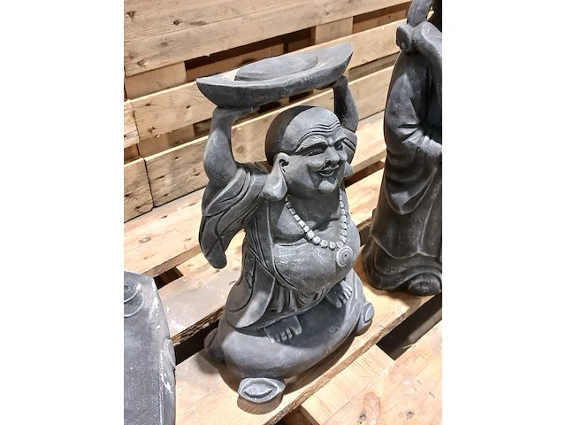 6x beeld, boeddha/monnik, zwart/antra - afbeelding 11 van  14