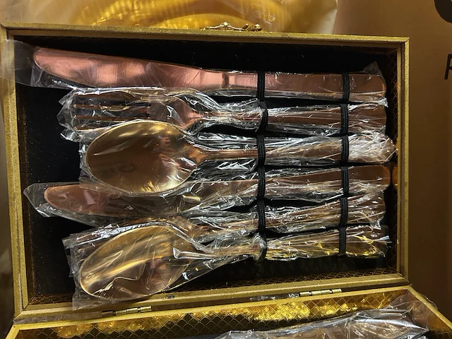 6x bestekset 12-delig rosé goud - afbeelding 3 van  3