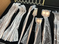 6x bestekset 6-persoons 24-delig rosé goud/goud - afbeelding 3 van  4