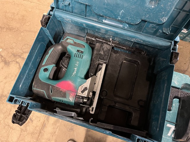 6x bouwgereedschap, 1x 18v accu, 1x lader, m-boxen makita, 2x djv182zj, 2x dhr242zjv, 1x dhs630zj, 1x dga504zj - afbeelding 5 van  5