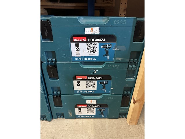 6x bouwgereedschap in m-box, makita, 3x ddf484zj, 1x dhr242zjv, 1x djv182zj, 1x dhs630zj - afbeelding 3 van  5